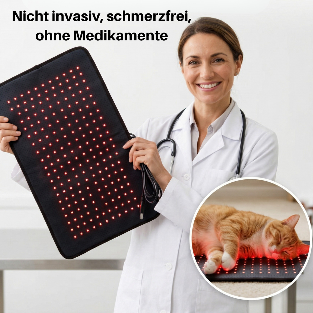 NEU - PfotenLicht Rotlicht-Therapiematte & -Gürtel für Katzen