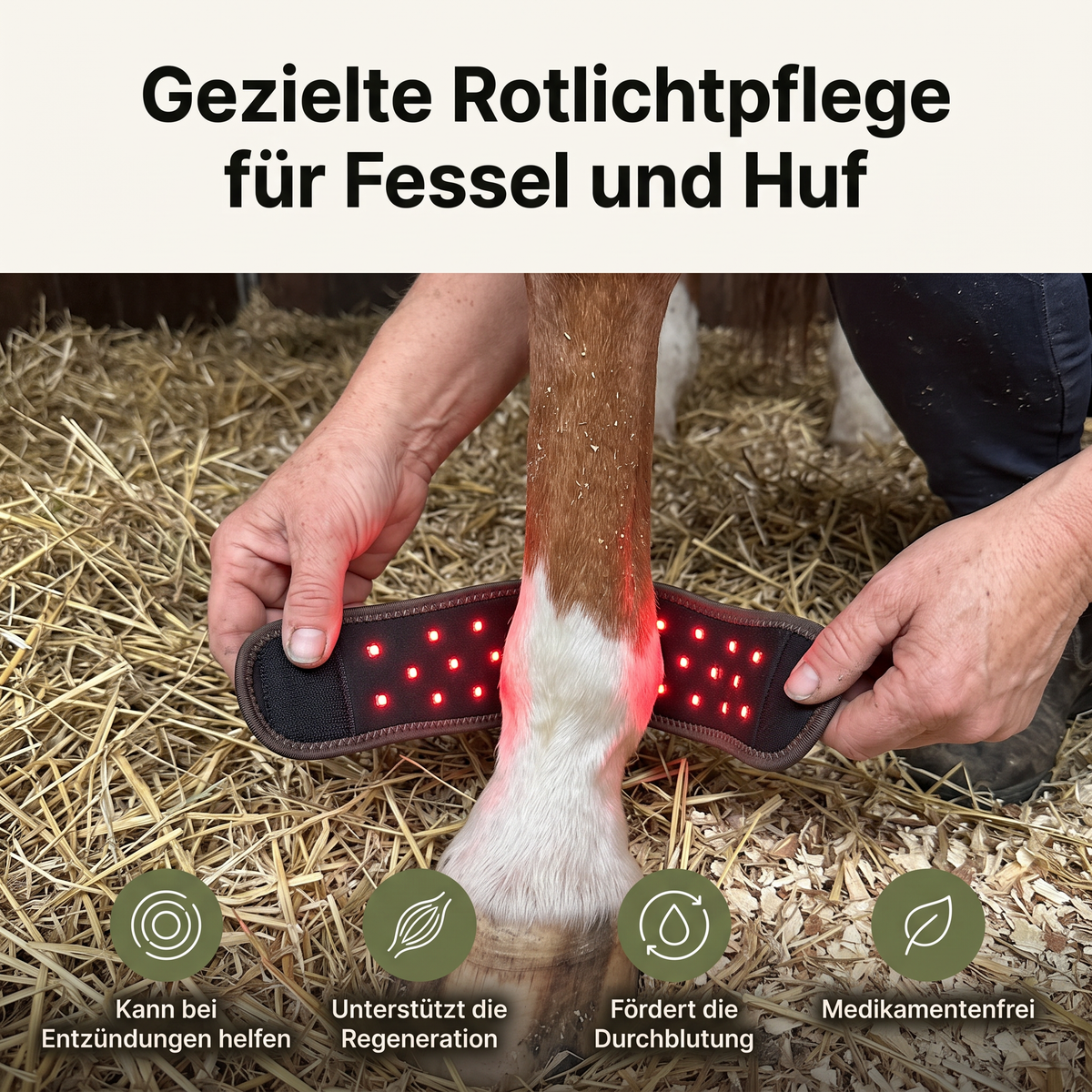 Lumivo – Rotlicht-Manschette für Huf & Fessel